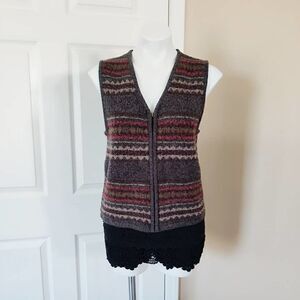 Target southwestern wool blend zip front vest sz S